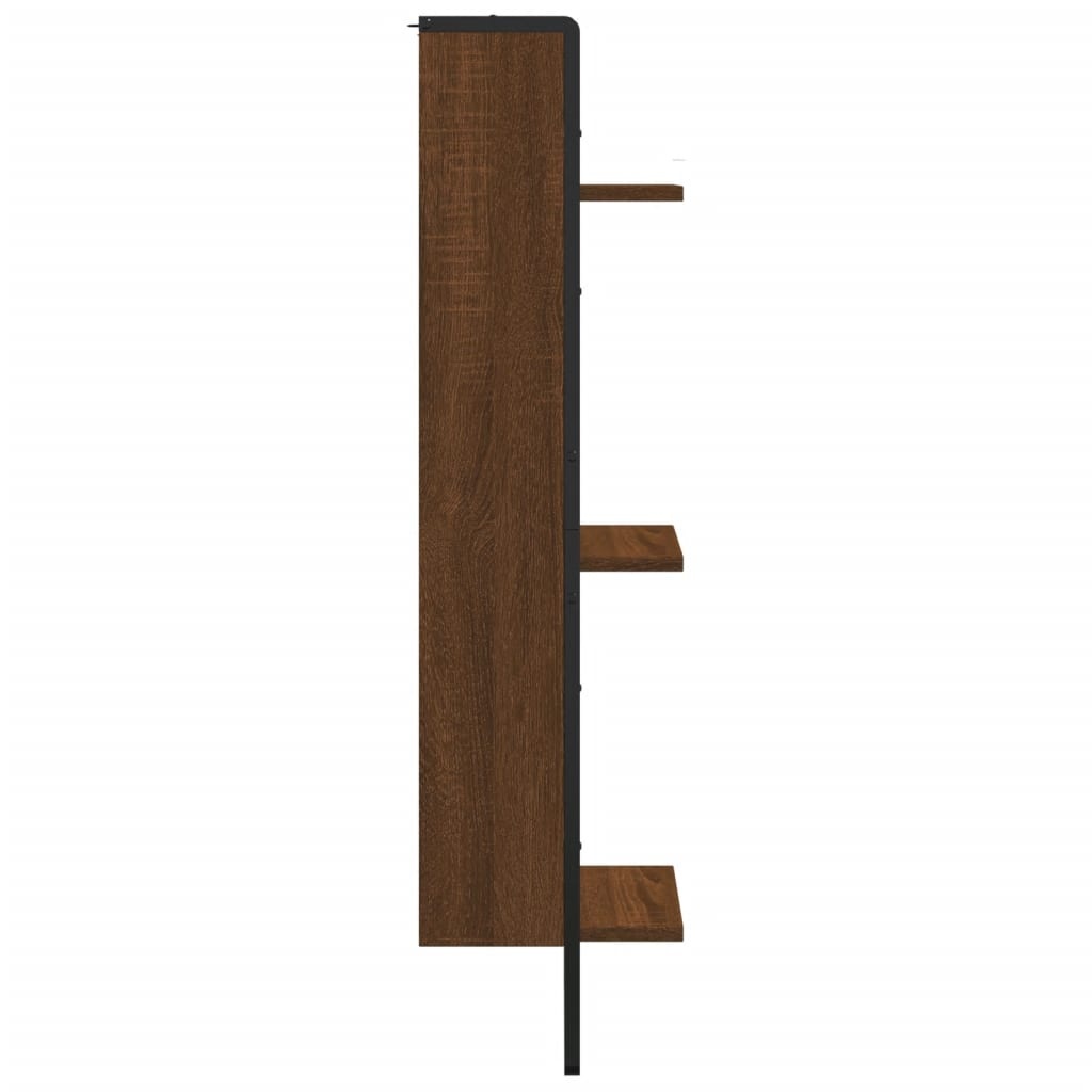 VidaXL Wandrek 3-laags 30x25x100 cm bewerkt hout bruin eikenkleur