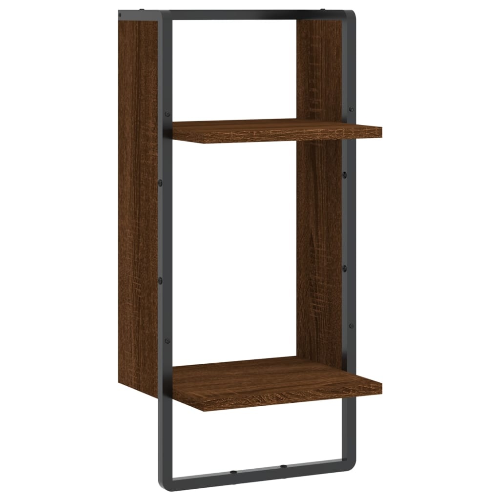 VidaXL Wandschap met stang 30x25x65 cm bruineikenkleurig