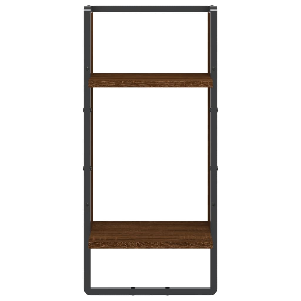 VidaXL Wandschap met stang 30x25x65 cm bruineikenkleurig