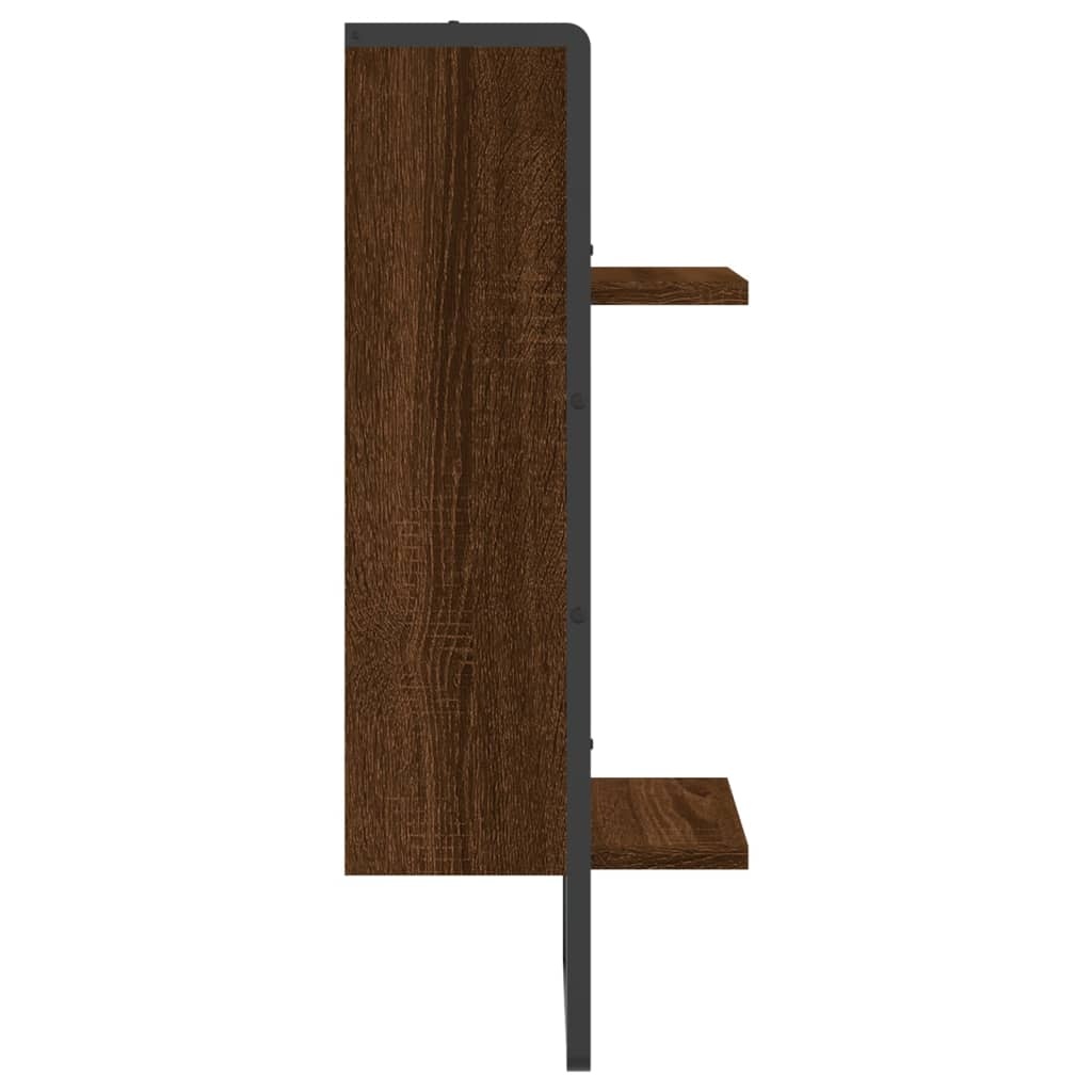 VidaXL Wandschap met stang 30x25x65 cm bruineikenkleurig
