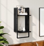 VidaXL Wandschap met stang 30x25x65 cm zwart