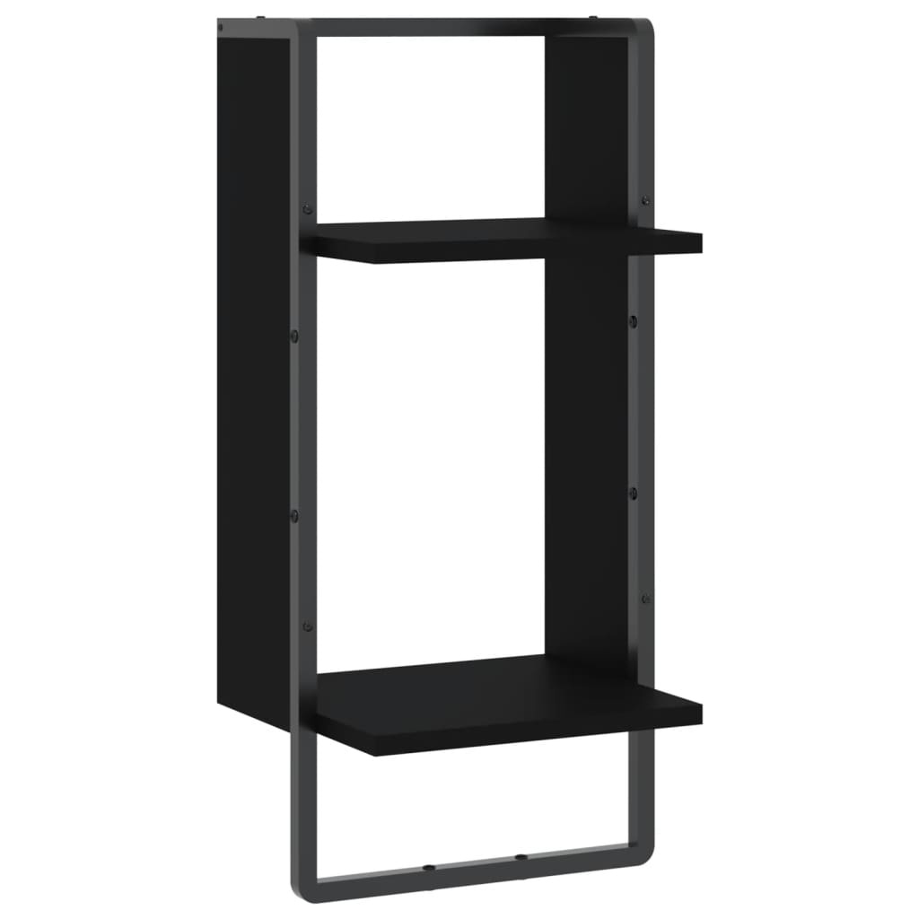 VidaXL Wandschap met stang 30x25x65 cm zwart