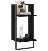 VidaXL Wandschap met stang 30x25x65 cm zwart