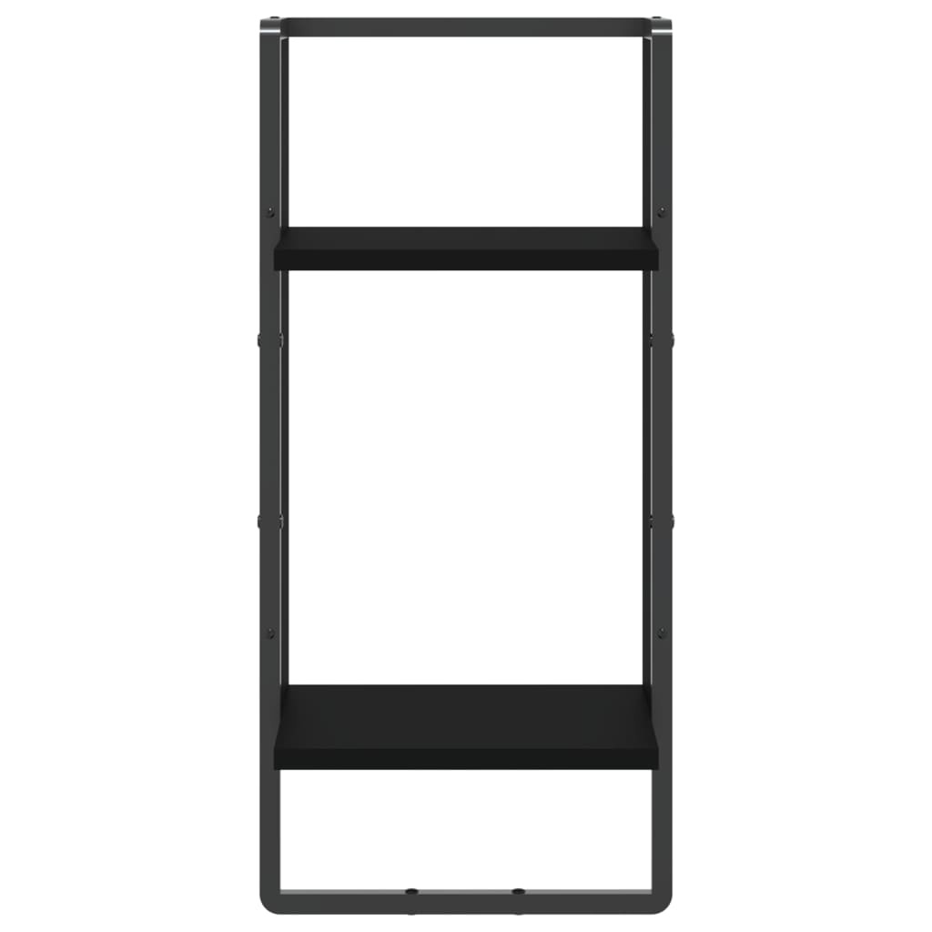 VidaXL Wandschap met stang 30x25x65 cm zwart