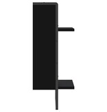 VidaXL Wandschap met stang 30x25x65 cm zwart