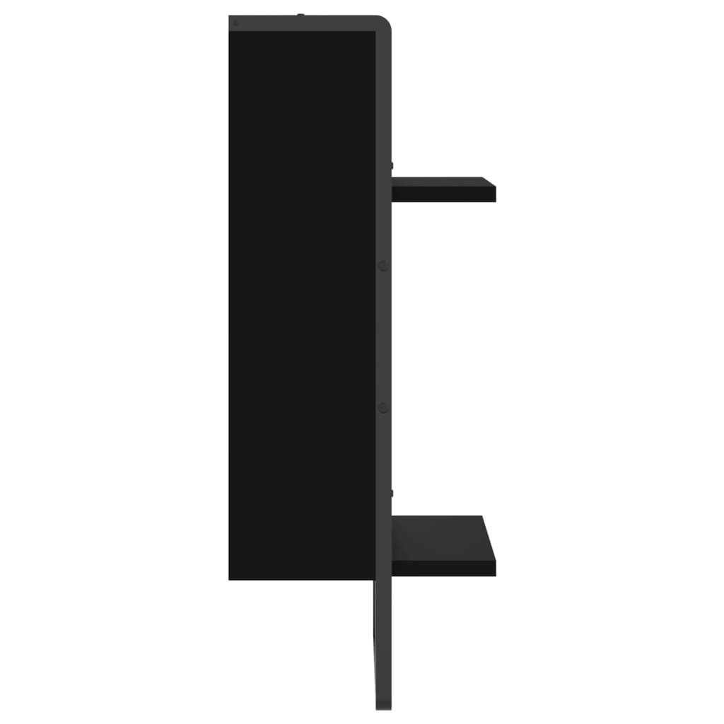 VidaXL Wandschap met stang 30x25x65 cm zwart