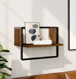 VidaXL Wandschap met stang 40x25x30 cm bruin eikenkleur