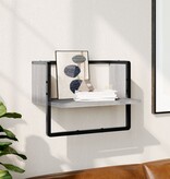 VidaXL Wandschap met stang 40x25x30 cm grijs sonoma eikenkleurig