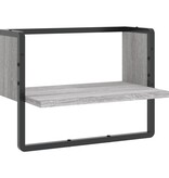 VidaXL Wandschap met stang 40x25x30 cm grijs sonoma eikenkleurig