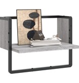 VidaXL Wandschap met stang 40x25x30 cm grijs sonoma eikenkleurig