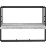 VidaXL Wandschap met stang 40x25x30 cm grijs sonoma eikenkleurig