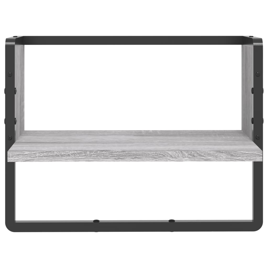 VidaXL Wandschap met stang 40x25x30 cm grijs sonoma eikenkleurig