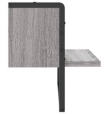 VidaXL Wandschap met stang 40x25x30 cm grijs sonoma eikenkleurig