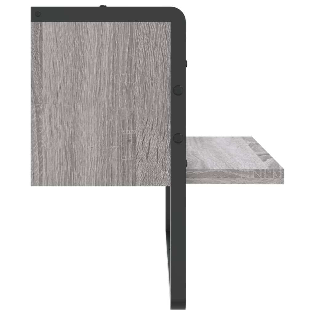 VidaXL Wandschap met stang 40x25x30 cm grijs sonoma eikenkleurig