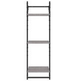 VidaXL Wandschappen 3-laags met stangen 2 st 30x25x100 cm grijs sonoma