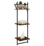 VidaXL Wandschappen 3-laags stangen 2 st 30x25x100 cm gerookt eiken
