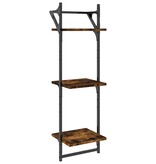VidaXL Wandschappen 3-laags stangen 2 st 30x25x100 cm gerookt eiken