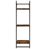 VidaXL Wandschappen 3-laags stangen 2 st 30x25x100 cm gerookt eiken