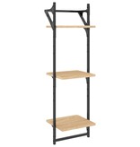 VidaXL Wandschappen 3-laags met stangen 2 st 30x25x100 cm sonoma eiken