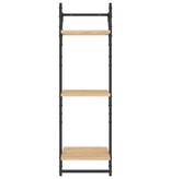 VidaXL Wandschappen 3-laags met stangen 2 st 30x25x100 cm sonoma eiken