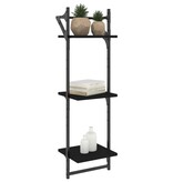VidaXL Wandschappen 3-laags met stangen 2 st 30x25x100 cm zwart