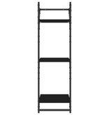 VidaXL Wandschappen 3-laags met stangen 2 st 30x25x100 cm zwart