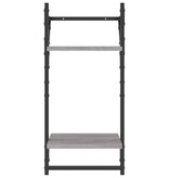 VidaXL Wandschappen 2-laags met stangen 2 st 30x25x65 cm grijs sonoma
