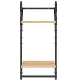 VidaXL Wandschappen 2-laags met stangen 2 st 30x25x65 cm sonoma eiken