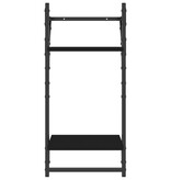 VidaXL Wandschappen 2-laags met stangen 2 st 30x25x65 cm zwart