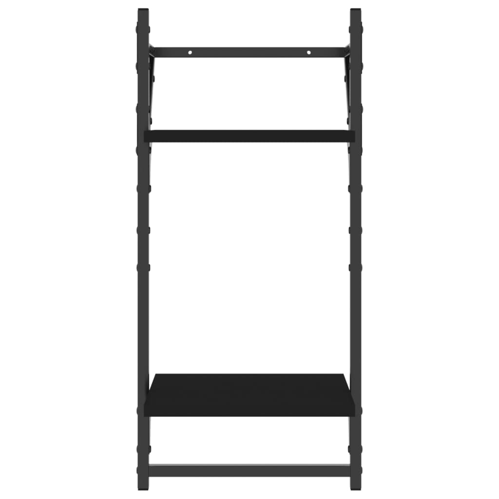 VidaXL Wandschappen 2-laags met stangen 2 st 30x25x65 cm zwart
