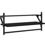 VidaXL Wandschappen met stangen 2 st 65x25x30 cm zwart