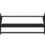 VidaXL Wandschappen met stangen 2 st 65x25x30 cm zwart