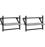 VidaXL Wandschappen met stangen 2 st 40x25x30 cm grijs sonoma eiken