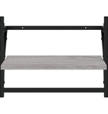 VidaXL Wandschappen met stangen 2 st 40x25x30 cm grijs sonoma eiken