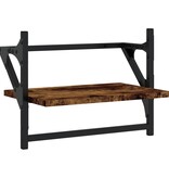 VidaXL Wandschappen met stangen 2 st 40x25x30 cm gerookt eikenkleurig