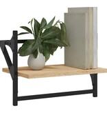 VidaXL Wandschappen met stangen 2 st 40x25x30 cm sonoma eikenkleurig