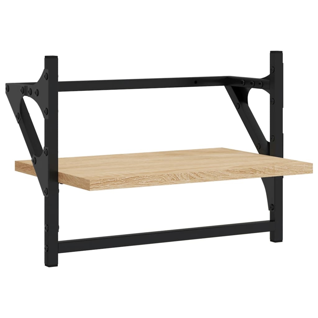 VidaXL Wandschappen met stangen 2 st 40x25x30 cm sonoma eikenkleurig