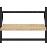 VidaXL Wandschappen met stangen 2 st 40x25x30 cm sonoma eikenkleurig