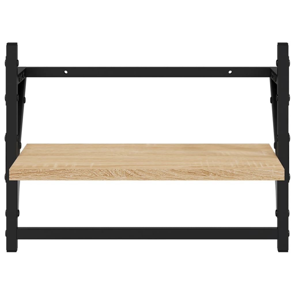 VidaXL Wandschappen met stangen 2 st 40x25x30 cm sonoma eikenkleurig