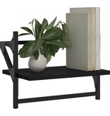 VidaXL Wandschappen met stangen 2 st 40x25x30 cm zwart