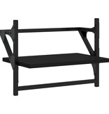 VidaXL Wandschappen met stangen 2 st 40x25x30 cm zwart