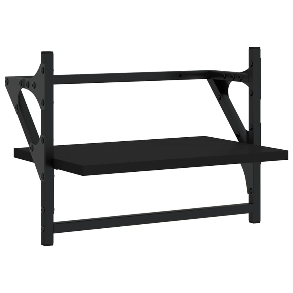 VidaXL Wandschappen met stangen 2 st 40x25x30 cm zwart