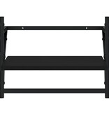 VidaXL Wandschappen met stangen 2 st 40x25x30 cm zwart