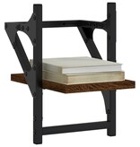 VidaXL Wandschappen met stangen 2 st 20x25x30 cm bruin eikenkleur