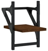VidaXL Wandschappen met stangen 2 st 20x25x30 cm bruin eikenkleur