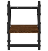 VidaXL Wandschappen met stangen 2 st 20x25x30 cm bruin eikenkleur