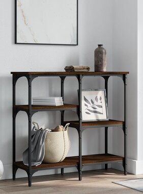 VidaXL Wandtafel 80x29x75 cm bewerkt hout bruin eikenkleur