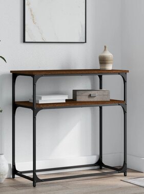 VidaXL Wandtafel 75x35,5x75 cm bewerkt hout bruin eikenkleur