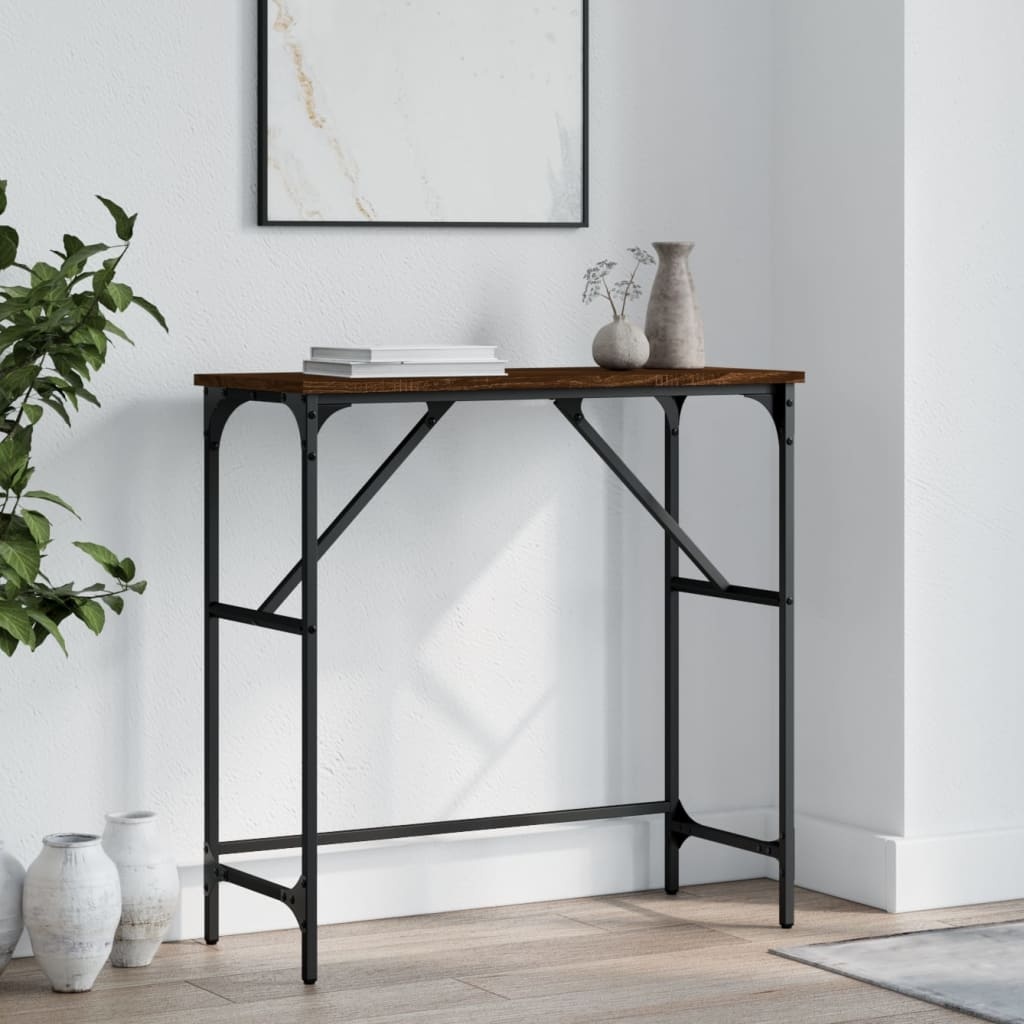 VidaXL Wandtafel 75x32x75 cm bewerkt hout bruin eikenkleur