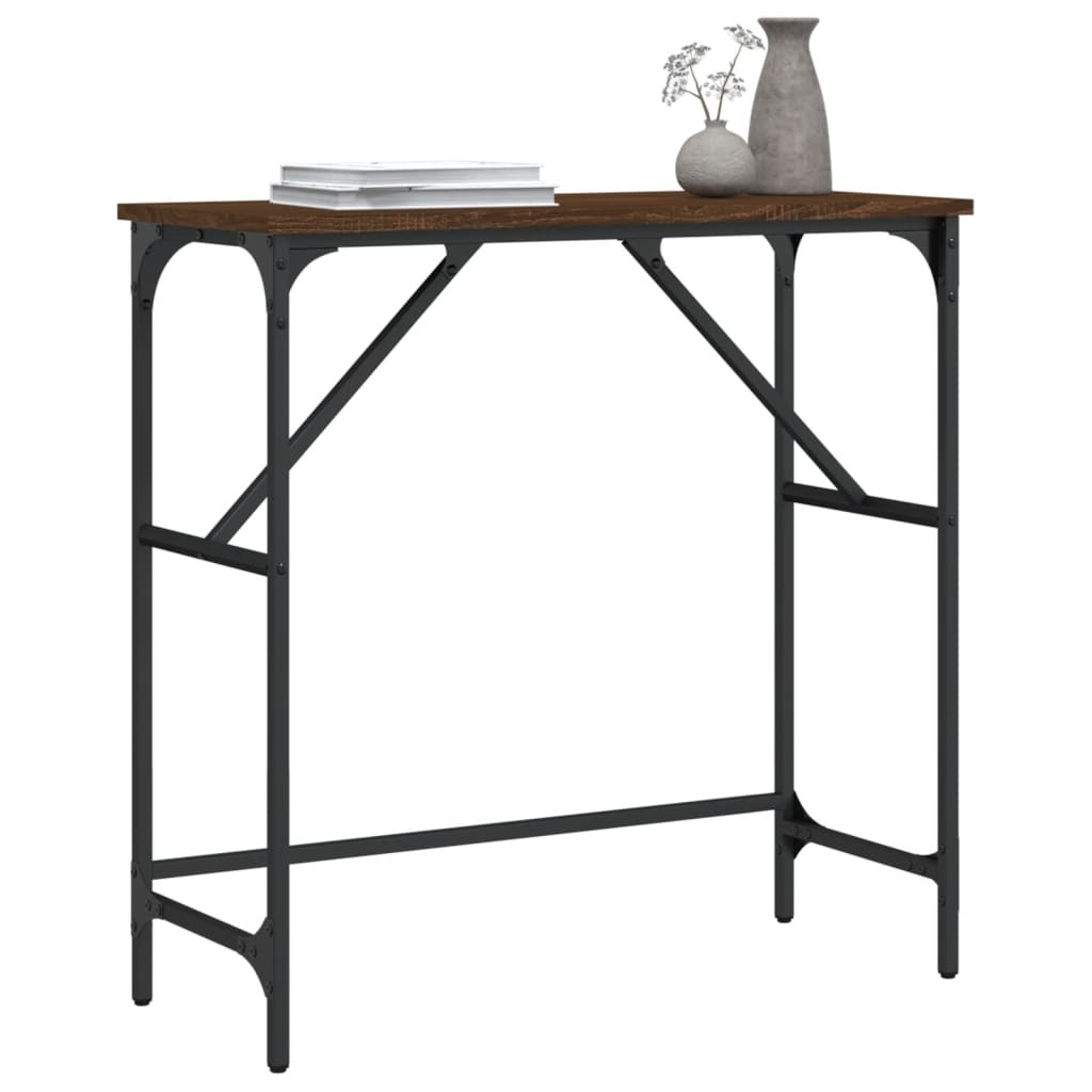 VidaXL Wandtafel 75x32x75 cm bewerkt hout bruin eikenkleur